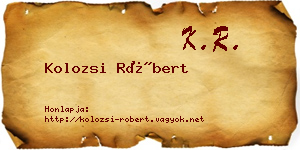 Kolozsi Róbert névjegykártya